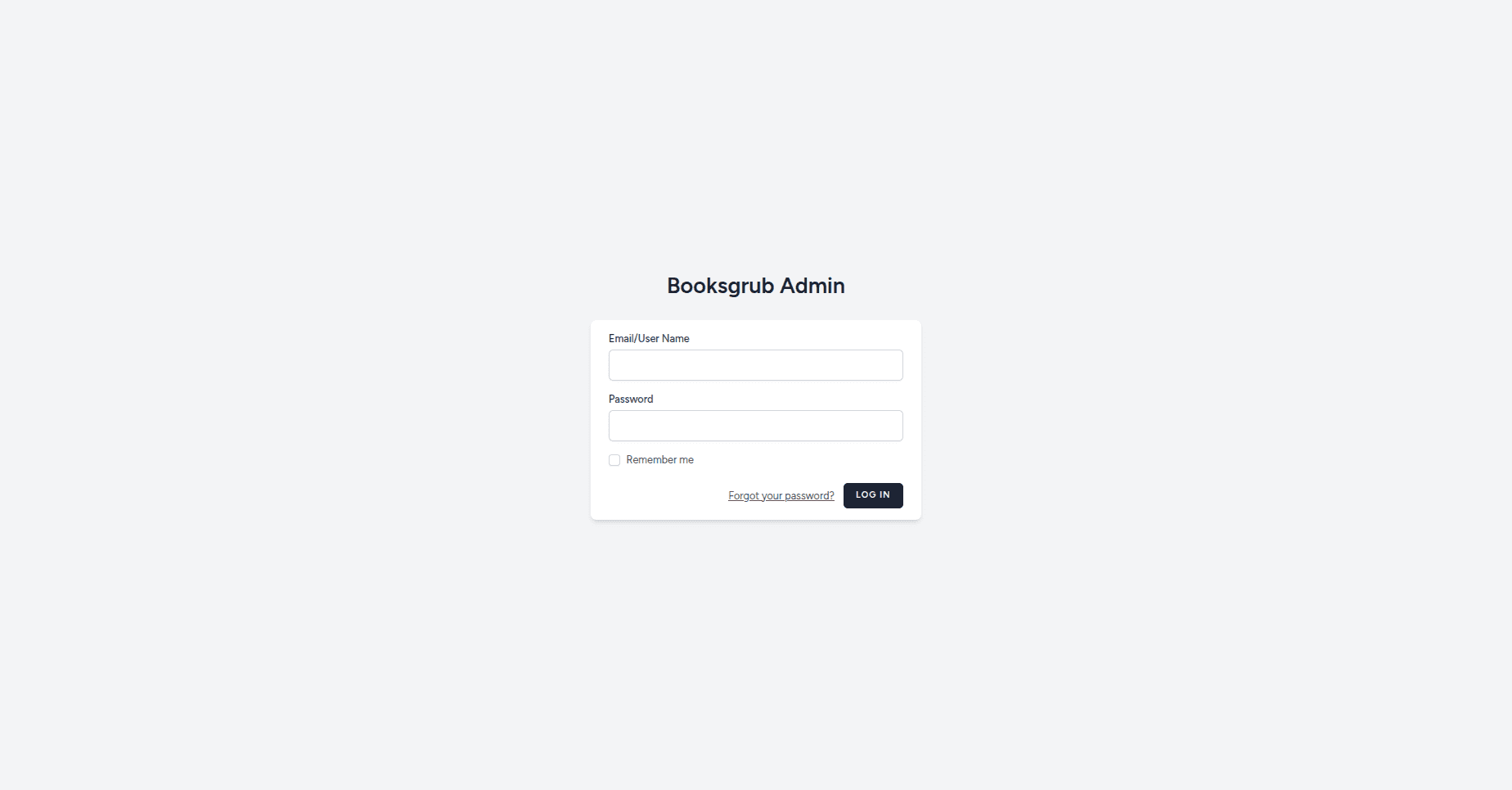 Booksgrub Admin dashboard overview