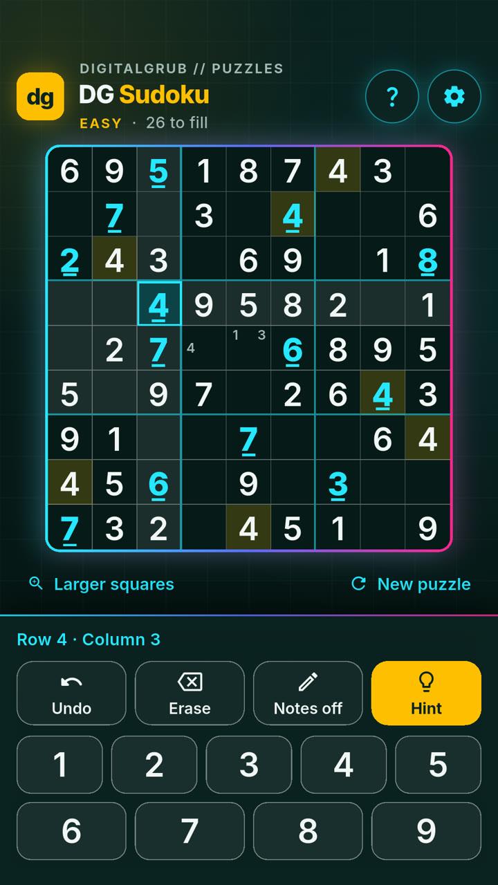 DG Sudoku on iPhone